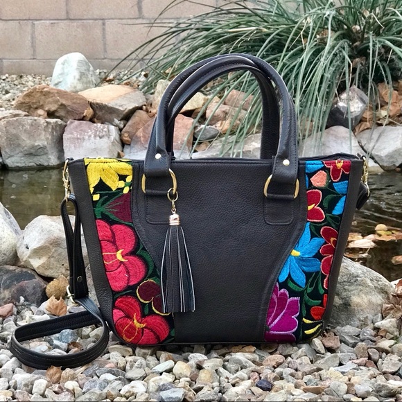 Mexican genuine leather bag- Floral Handbag - Picture 5 of 5